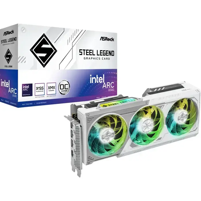 ASRock Arc B580 Steel Legend 12GB OC Grafikkarte, 12288 MB GDDR6-90-GA5CZZ-00UANF