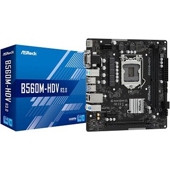 ASRock B560M-HDV R3.0, Intel B560 Mainboard - Socket 1700, DDR4 90-MXBLC0-A0UAYZ