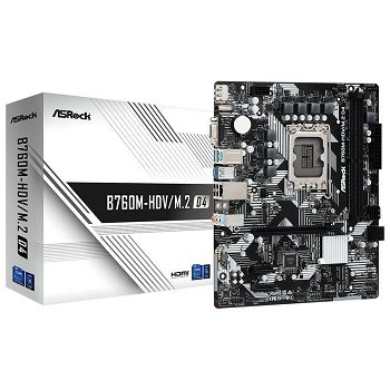 ASRock B760M-HDV/M.2 D4, Intel B760 Mainboard - Socket 1700, DDR4 90-MXBL40-A0UAYZ