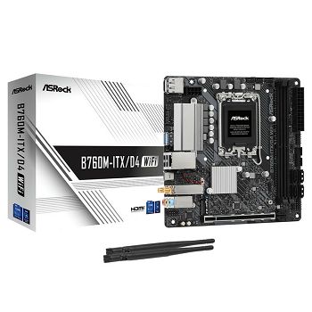 ASRock B760M-ITX/D4 WiFi, Intel B760 Mainboard - Socket 1700, DDR4 90-MXBKY0-A0CAYZ