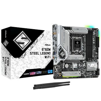 ASRock B760M Steel Legend WiFi, Intel B760 Mainboard - Socket 1700, DDR5 90-MXBL70-A0UAYZ