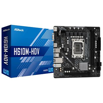 ASRock H610M-HDV, Intel H610 Mainboard - Socket 1700, DDR4 90-MXBHS0-A0UAYZ