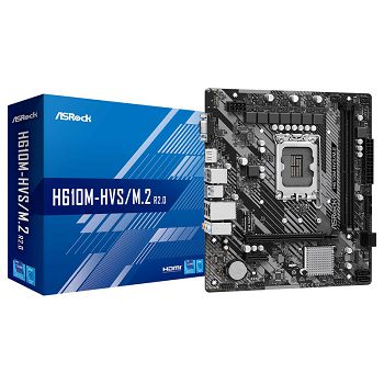 ASRock H610M-HVS/M.2 R2.0, Intel H610 Mainboard - Socket 1700, DDR4 90-MXBJJ0-A0UAYZ