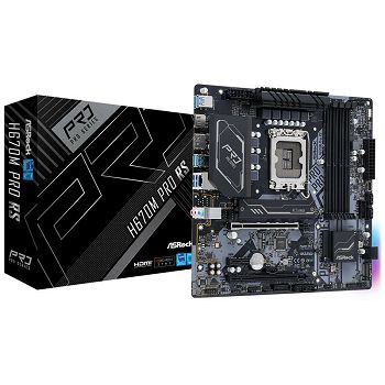 ASRock H670M Pro RS, Intel H670 Mainboard - Socket 1700, DDR4 90-MXBHK0-A0UAYZ