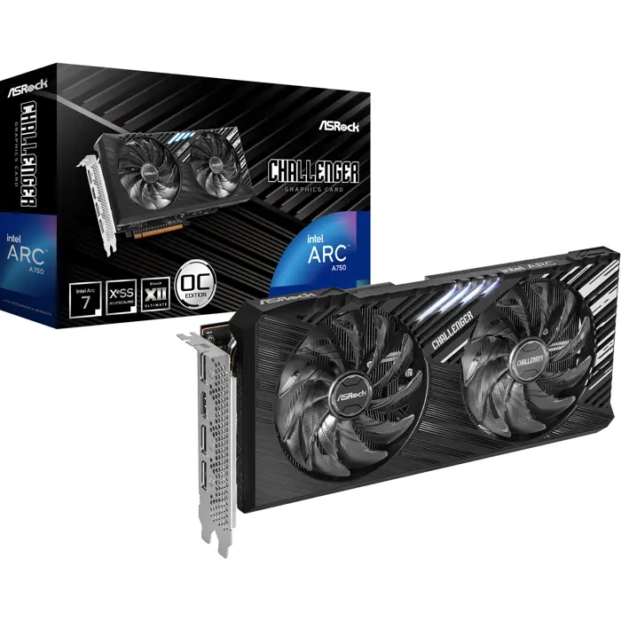 ASRock Intel Arc A750 Challenger SE 8GB OC, graphics card 3x DisplayPort, 1x HDMI