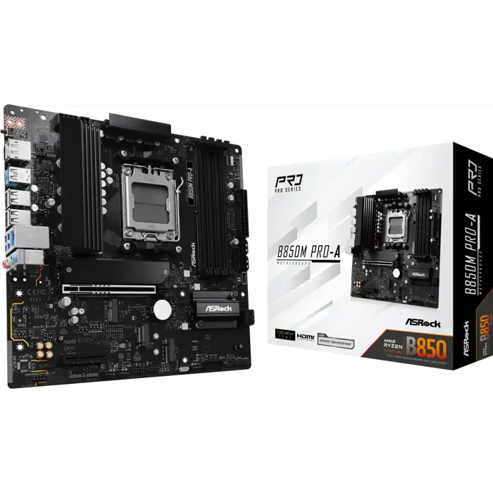 ASRock MB B850M PRO-A, S.AM5, DDR5, PCIe 5.0, HDMI/DP, mATX