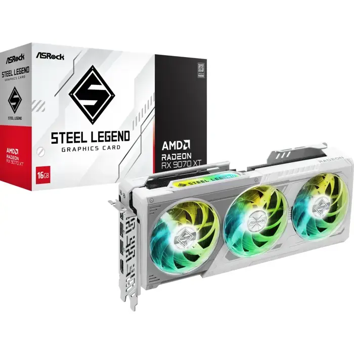 ASRock Radeon RX 9070 XT Steel Legend, 16384 MB GDDR6-90-GA5DZZ-00UANF