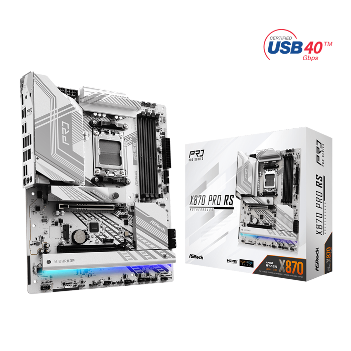 ASRock X870 Pro RS, AMD X870 Mainboard - Sockel AM5, DDR5-90-MXBPZ0-A0UAYZ