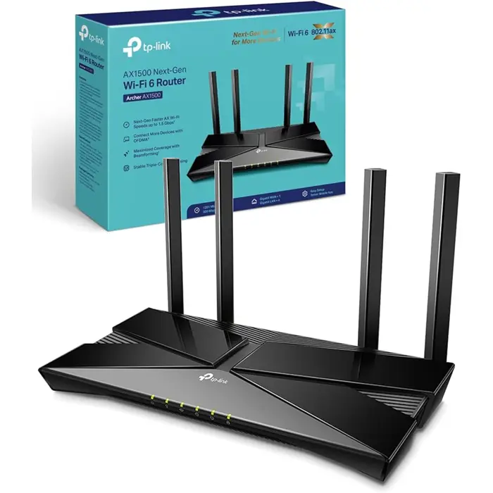 aster Connections: Wi-Fi 6 speeds up to 1,500 Mbps—1,201 Mbps on 5 GHz and 300 Mbps on 2.4 GHz.Connect More Devices: OFDMA and MU-MIMO technology quadruple capacity to enable simultaneous transmission