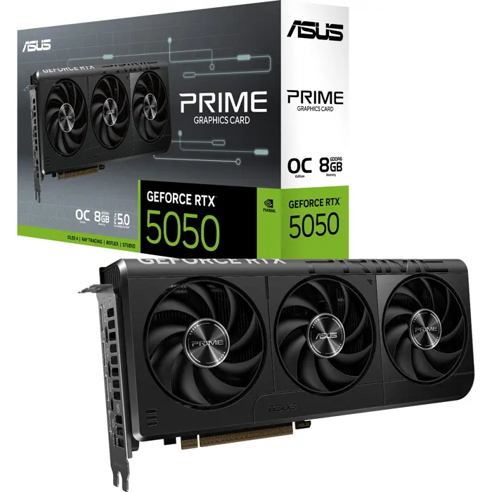 ASUS GeForce RTX 5050 PRIME OC 8GB, graphics card DLSS 4, 3x DisplayPort, 1x HDMI 2.1