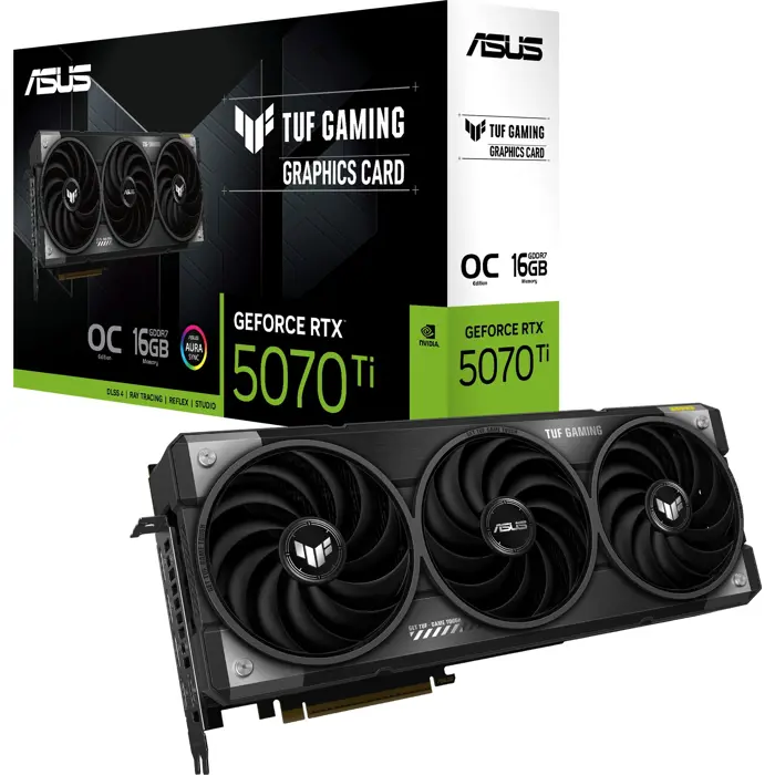 ASUS GeForce RTX 5070 Ti TUF GAMING OC, graphics card DLSS 4, 3x DisplayPort, 2x HDMI 2.1