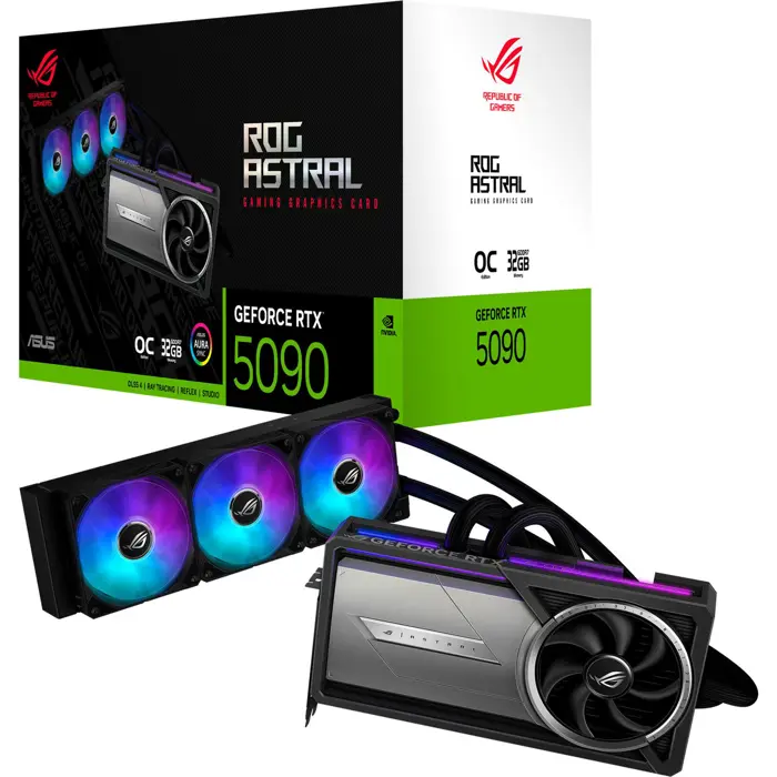 ASUS GeForce RTX 5090 ROG ASTRAL LC GAMING OC, graphics card DLSS 4, 3x DisplayPort, 2x HDMI 2.1