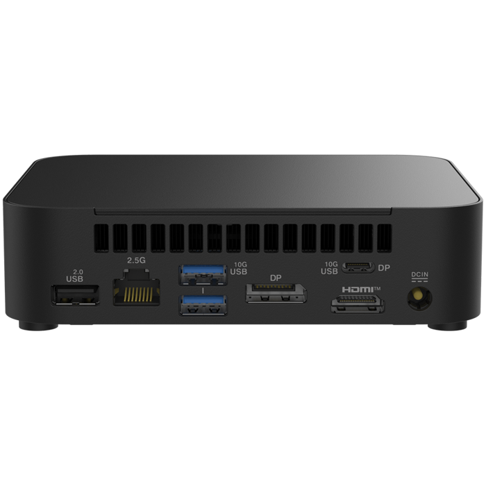 ASUS NUC 14 Essential/RNUC14MNK1500002/N150 Processor/1xDDR5-4800 SO-DIMM/5xUSB Type-A/2xUSB Type-C/3.5mm jack/ M.2 22x80 NVMe and SATA SSD/2,5Gbe LAN/1xHDMI/ 1x DP/no Storage/no RAM/WiFI6E AX211/no O
