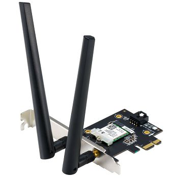 ASUS PCE-AXE5400 BT 5.2 LE Wireless LAN Adapter, 2.4GHz/5GHz/6GHz WLAN - PCIe x1 90IG07I0-ME0B10