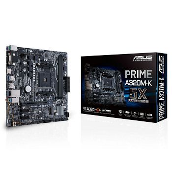 ASUS PRIME A320M-K, AMD A320 Mainboard - Socket AM4 90MB0TV0-M0EAY0