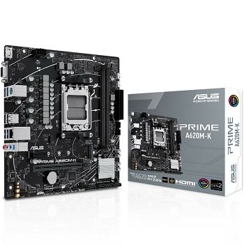 ASUS Prime A620M-K, AMD A620 Mainboard, Socket AM5, DDR5 90MB1F40-M0EAY0