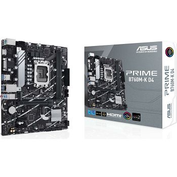 ASUS PRIME B760M-K D4, DDR4, SATA3, USB3.2Gen1, HDMI, PCIe 4.0, LGA1700 mATX