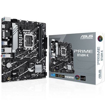 ASUS Prime B760M-K, Intel B760 Mainboard, Socket 1700, DDR5 90MB1FI0-M0EAY0