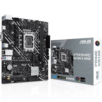 ASUS Prime H610M-K ARGB, Intel H610 Mainboard - Socket 1700, DDR5 90MB1G90-M0EAY0