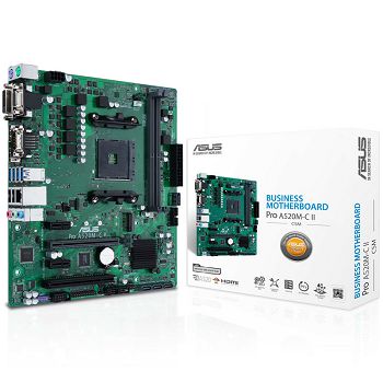 ASUS PRO A520M-C II/CSM, AMD A520 Mainboard, Socket AM4, DDR4 90MB18F0-M0EAYC