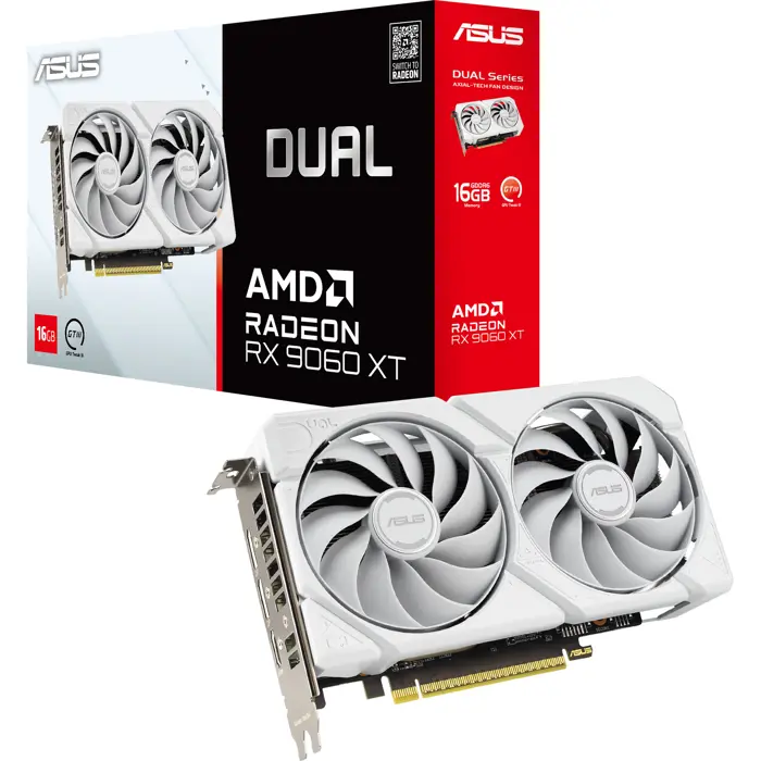 ASUS Radeon RX 9060 XT DUAL WHITE Edition 16GB, graphics card