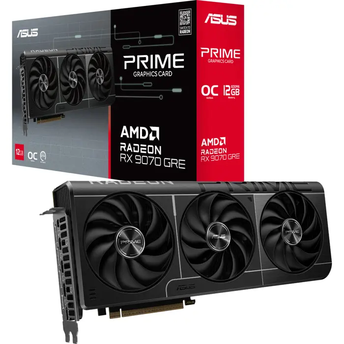 Asus Radeon RX 9070 GRE PRIME OC (gray, RDNA4, GDDR6, 2x DisplayPort, 2x HDMI)