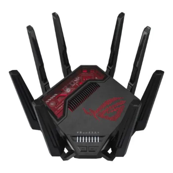 ASUS ROG Rapture GT-BE19000 wireless router Multi-Gigabit Ethernet Tri-band (2.4 GHz / 5 GHz / 6 GHz) Black, Red