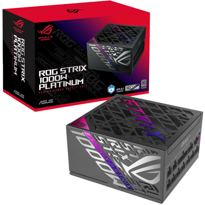 ASUS ROG Strix 1000W Platinum modularni napajanje, ATX 3.1 kompatibilen, 80 PLUS Platinum, 10 let garancije - 90YE00W1-B0NA00-A