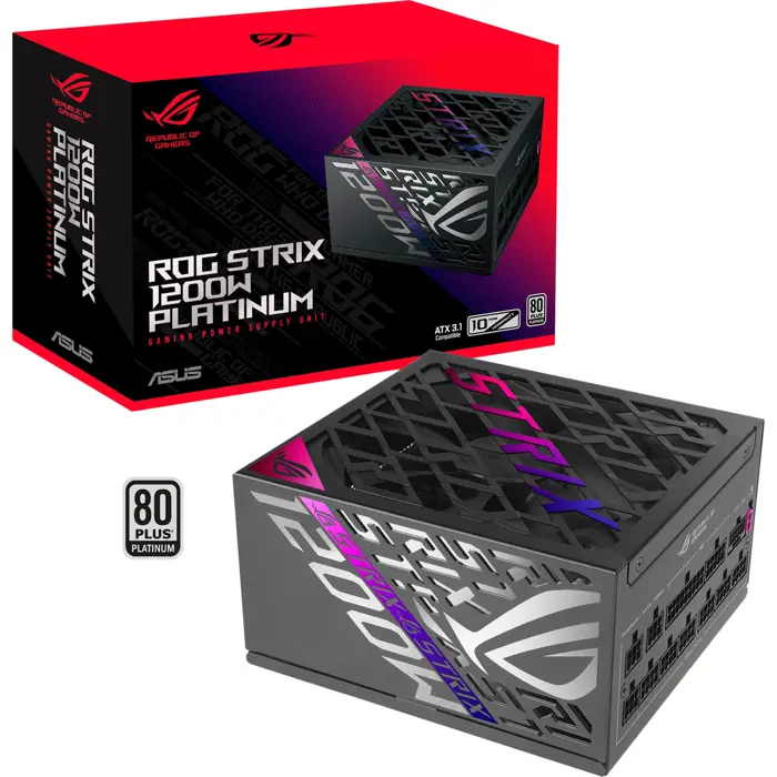 ASUS ROG-STRIX-1200P-GAMING, PC power supply 1x 12-pin high power GPU, 4x PCIe, cable management, 1000 watts