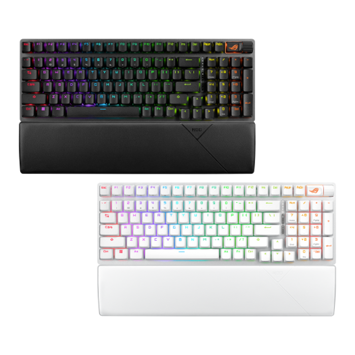 ASUS ROG Strix Scope II 96 RX Wireless Gaming Tastatur, 96%, RGB - weiß, ROG RX RED-90MP03S0-BKDA30