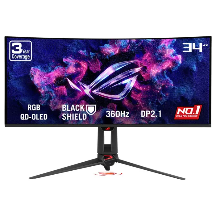 ASUS ROG Swift OLED PG34WCDN computer monitor 86.4 cm (34") 3440 x 1440 pixels Wide Quad HD QD-OLED Black