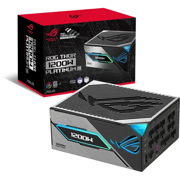 Asus ROG Thor 1200W Platinum III?(ROG Equalizer) (black, 1x 12 pin high power GPU, 4x PCIe, cable management, 1200 watts)