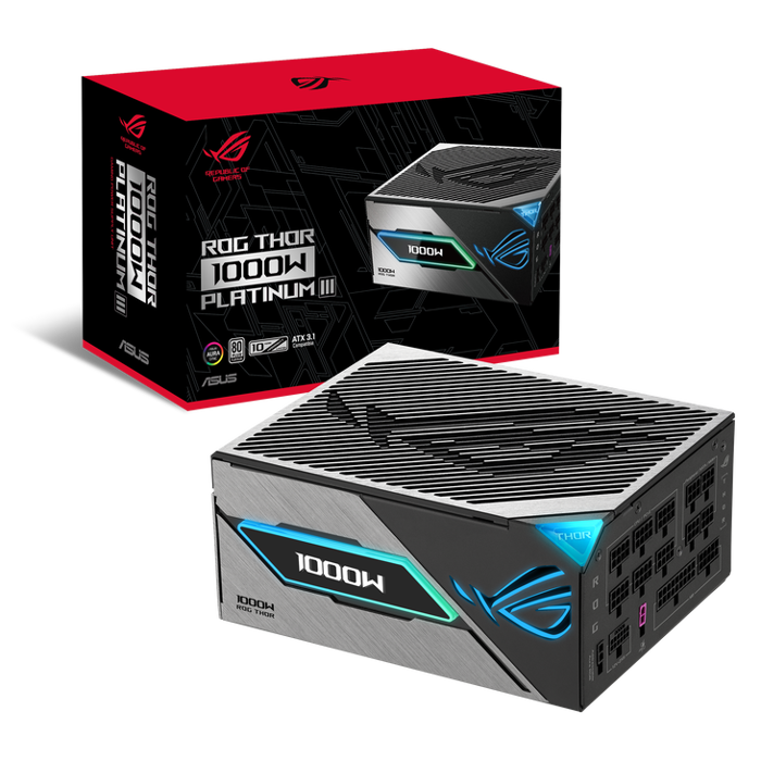 ASUS ROG Thor Platinum III, 80 PLUS Platinum Netzteil, modular, ATX 3.1, PCIe 5.1 - 1.000 Watt-90YE00V3-B0NA00