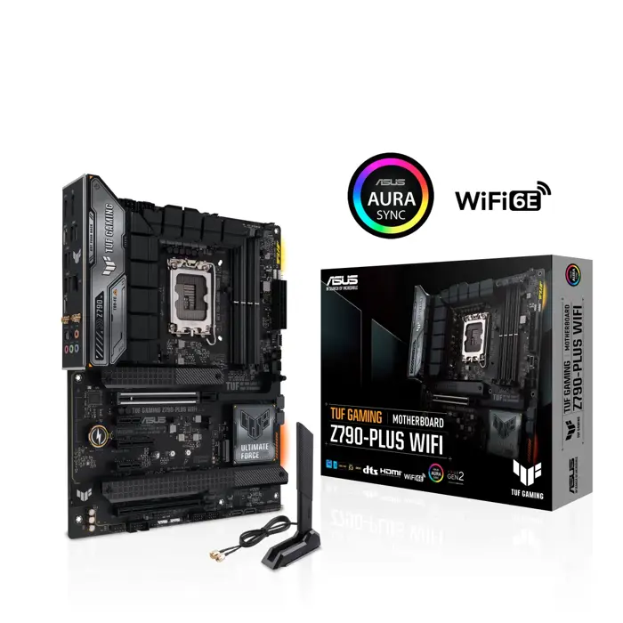 ASUS TUF GAMING Z790-PLUS WIFI LGA1700 ATX osnovna plošča - Intel Z790, 4xDDR5, 4xM.2, 4xSATA, 2.5Gb LAN, WiFi 6E, BT, 1xDP, 1xHDMI, Aura Sync - 90MB1D80-M1EAY0-A