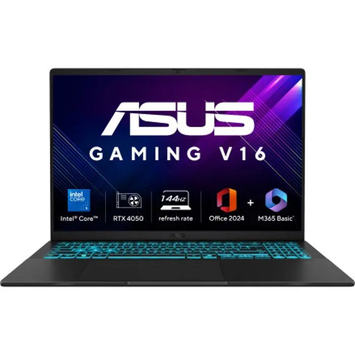ASUS V16 V3607VU-RP148 Core 5 210H 16.0"WUXGA 144Hz 300nits AG 16GB DDR5 SSD512 GeForce RTX 4050 6GB WLAN+BT Cam1080p 63WHrs NoOS Matte Black