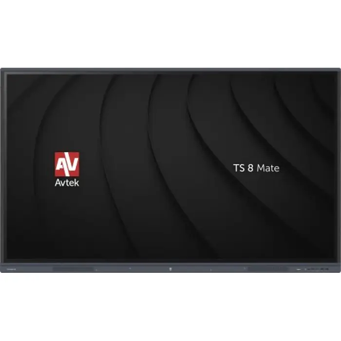 Avtek International TS 8 Mate 65 Interactive flat panel 165.1 cm (65") LCD Wi-Fi 350 cd/m² 4K Ultra HD Black Touchscreen Built-in processor Android 13 24/7