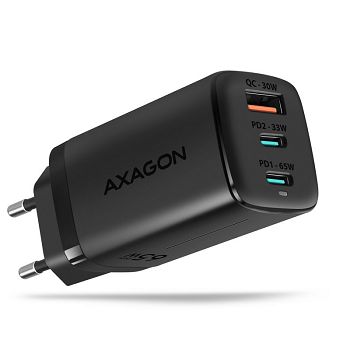 AXAGON ACU-DPQ65 charger, 2x USB-C, 1x USB-A, PD3.0/QC4+/PPS, 65W - black ACU-DPQ65