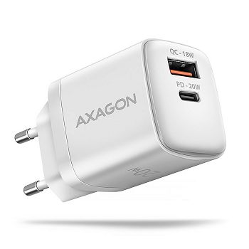 AXAGON ACU-PQ20W wall charger QC3.0/AFC/FCP + PD type-C, 20 W - white ACU-PQ20W