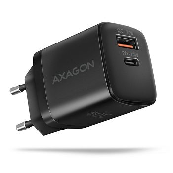 AXAGON ACU-PQ30 Charger QC3.0, 4.0/AFC/FCP/PPS/Apple + PD USB-C, 30W - black ACU-PQ30