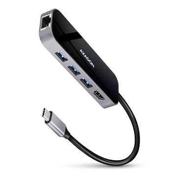 AXAGON HMC-6GL USB-Hub, 3x USB-3.0, 1x RJ-45, 1x HDMI HMC-6GL