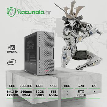 BaB Računalo AlderKiller i93060TD5 (Intel i9 12900K, Z690, 32GB DDR5, 1TB NVMe SSD, RTX 3060Ti, WiFi)