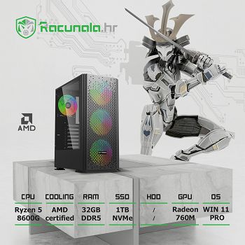 BaB računalo APU8600G (Ryzen 5 8600G, 32GB DDR5, 1TB SSD, Radeon 760M) Win11P