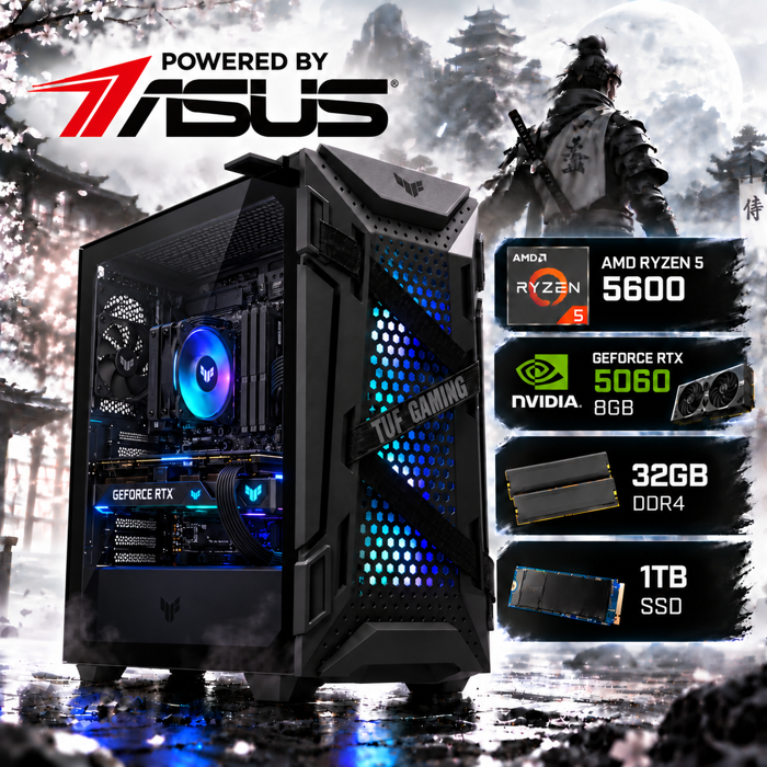 BaB računalo Cerberus X (Ryzen 5 5600, RTX 5060, 32GB DDR4, 1TB SSD, Win11P) Powered By ASUS 