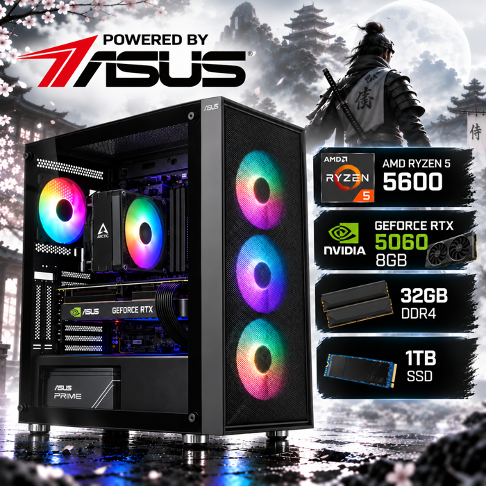 BaB računalo Cerberus X (Ryzen 5 5600, RTX 5060, 32GB DDR4, 1TB SSD, Win11P) Powered By ASUS 