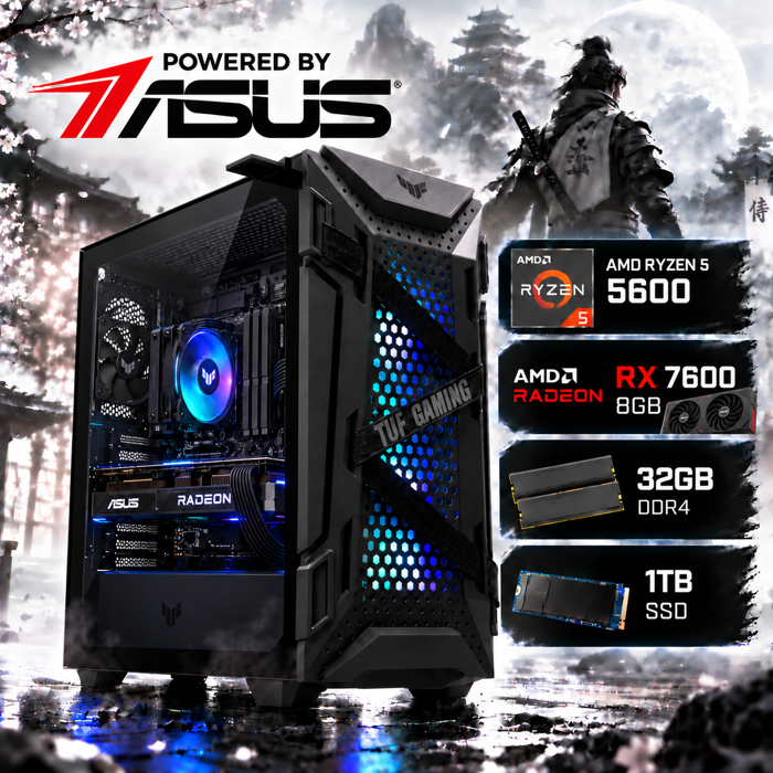 BaB računalo Cerberus X (Ryzen 5 5600, RX 7600, 32GB DDR4, 1TB SSD, Win11P) Powered By ASUS
