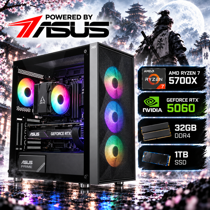 BaB računalo Cerberus X (Ryzen 7 5700X, RTX 5060, 32GB DDR4, 1TB SSD, Win11P) Powered By ASUS
