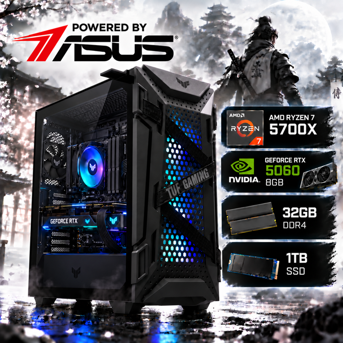 BaB računalo Cerberus X (Ryzen 7 5700X, RTX 5060, 32GB DDR4, 1TB SSD, Win11P) Powered By ASUS