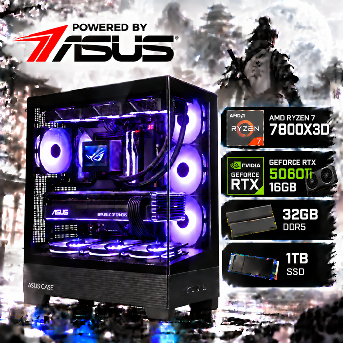 BaB računalo Cerberus X (Ryzen 7 7800X3D, Liquid, RTX 5060Ti, 32GB DDR5, 1TB SSD, Win11P) Powered By ASUS