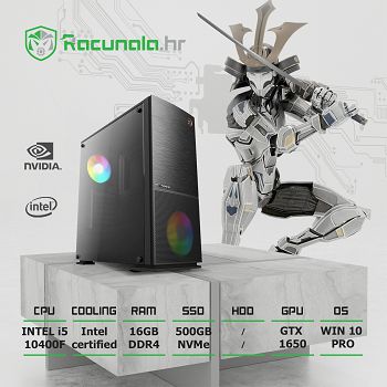 Bab Računalo Fighter i5RX1650 (Intel i5 10400F, 16GB DDR4, 500GB SSD, GTX 1650, WiFi) Win10P