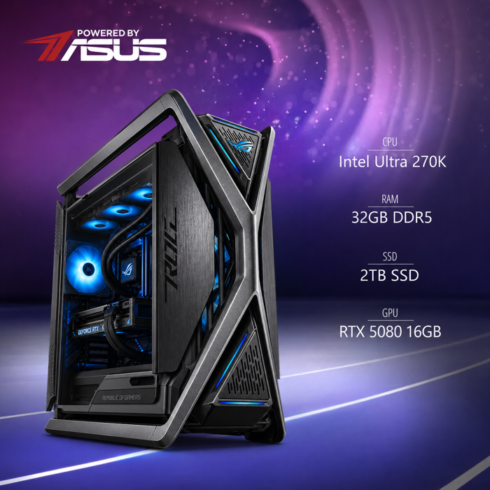 BaB računalo Inferno Ultra X (Intel Ultra 270K, ASUS ROG Strix LC, Astral RTX 5080, 32GB DDR5, 2TB SSD, Win11P) Powered By ASUS